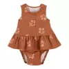 CARTER'S Body bez rukávů s volánem Brown Flowers holka 9m