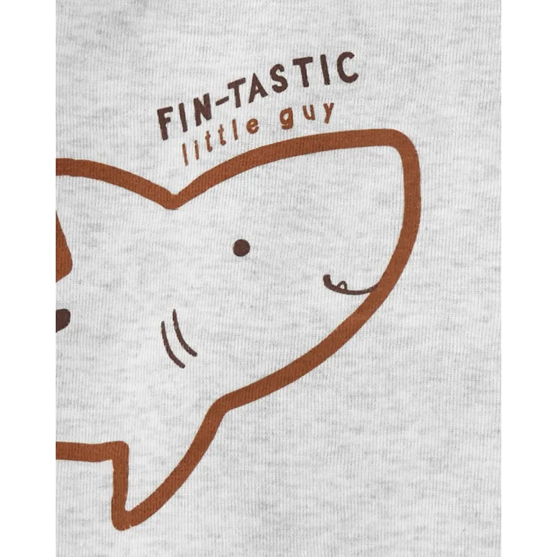CARTER'S Set 3dílný tepláky, body kr. rukáv, body bez rukávů Brown Shark kluk 24m