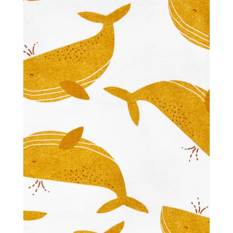 CARTER'S Set 3dílný body kr. rukáv 2ks, tepláky Mustard Whale kluk NB/vel. 56