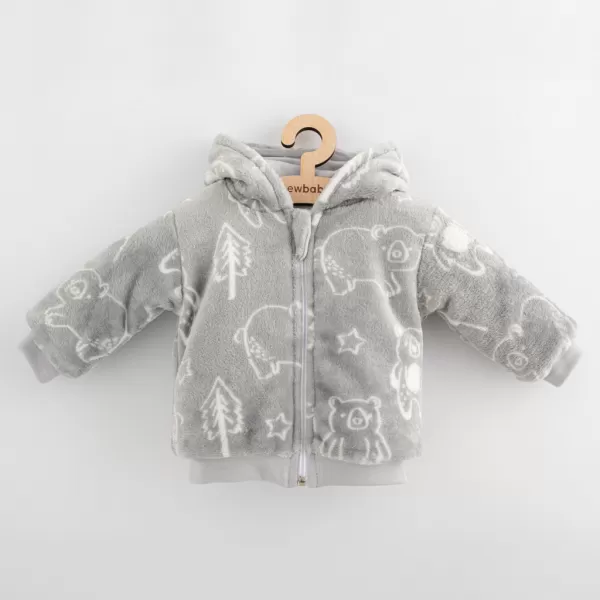 New Baby Kojenecká zateplená Wellsoft zimní mikinka s kapucí Winter times
