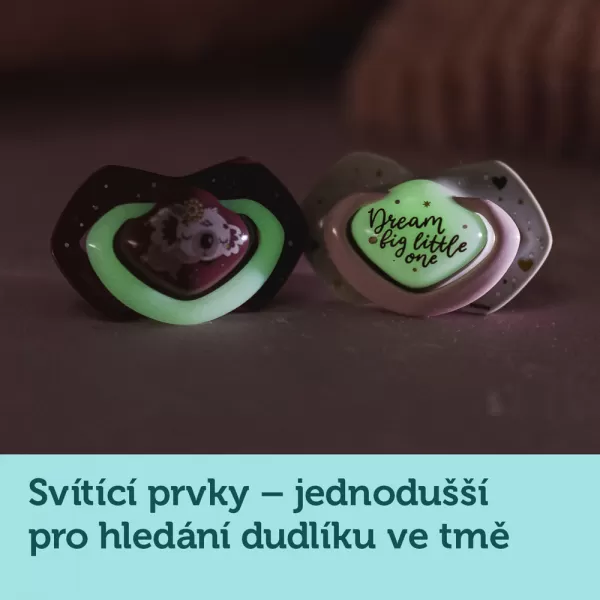 CANPOL BABIES Set symetrických silikonových dudlíků Light touch 0-6m Sleepy koala růžový
