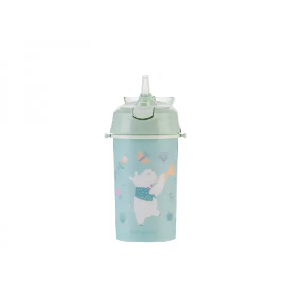 KikkaBoo Hrnek se silikonovým brčkem a popruhem 450ml Music Fest