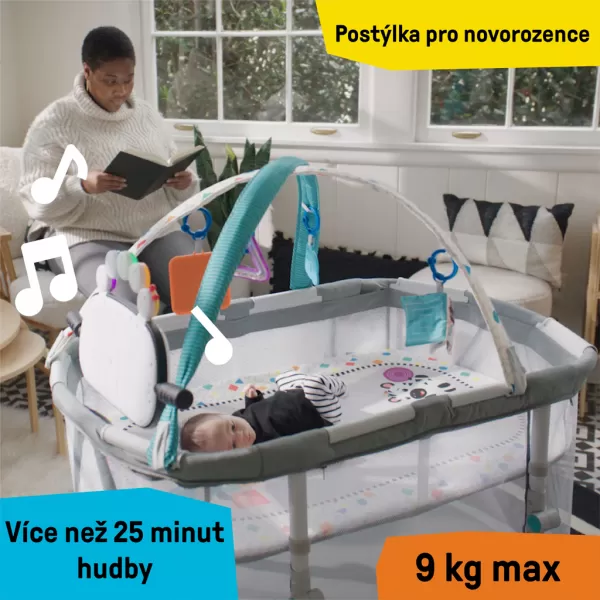 BABY EINSTEIN Podložka na hraní s ohrádkou a klavírem 3v1 Kick & Snooze™ 0m+