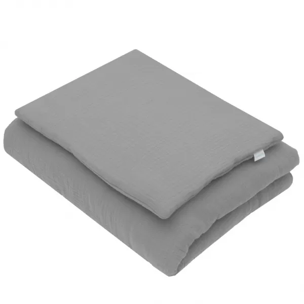 New Baby Mušelínový set s výplní 80x70 cm šedý