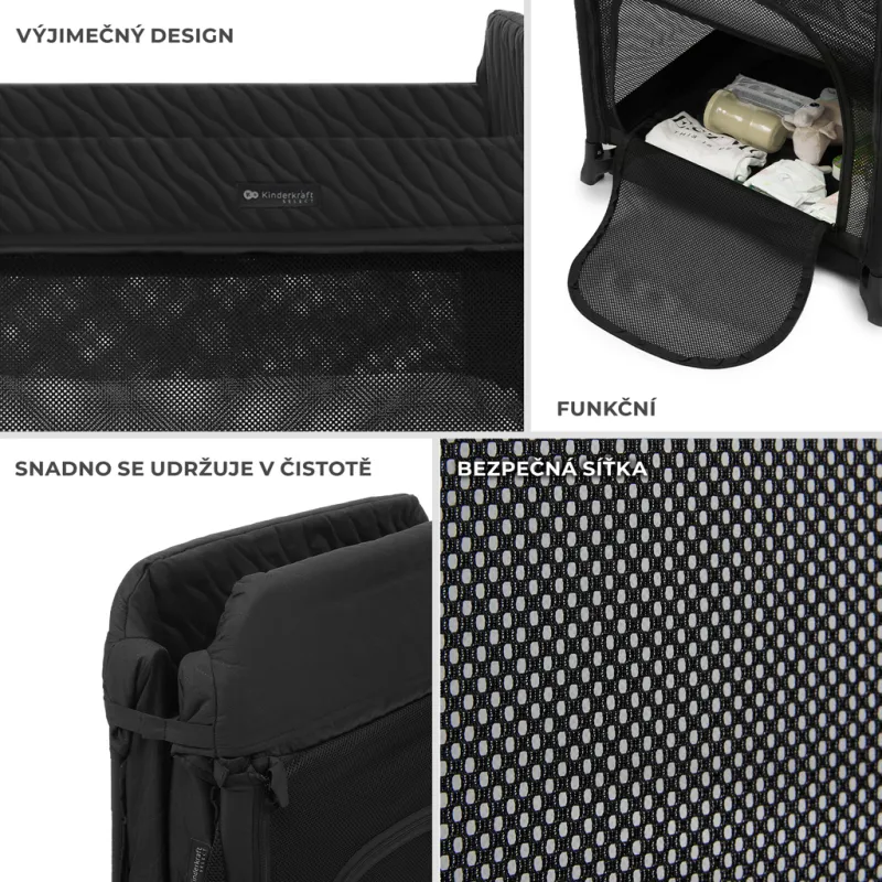 KINDERKRAFT SELECT Postieľka cestovná Moon Dream Black