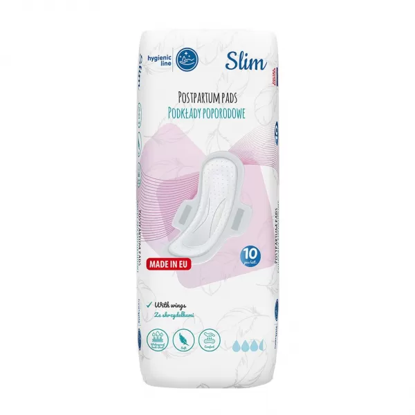 Akuku Jednorázové ultrasavé poporodní vložky s křidélky Slim 10 ks v balení