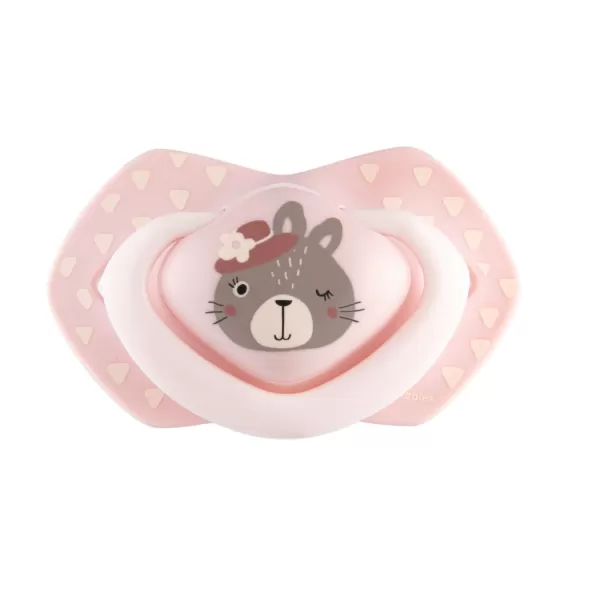 CANPOL BABIES Set symetrických silikonových dudlíků 18m+ Bonjour Paris růžový