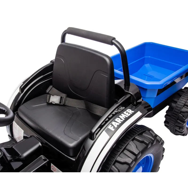 Milly Mally Elektrický traktor s vlečkou Farmer modrý