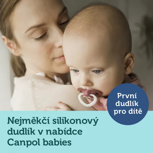 CANPOL BABIES Set symetrických silikonových dudlíků Light touch 0-6m Sleepy koala růžový