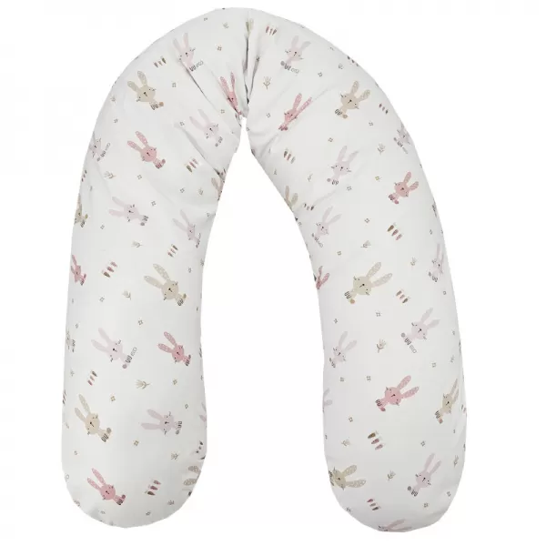 EKO Polštář kojicí Velvet Bunny pink 180 cm