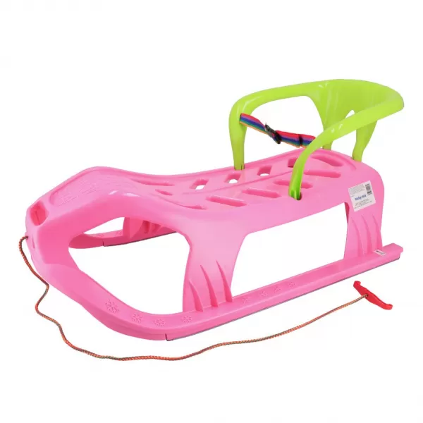 Baby Mix Plastové sáňky s opěradlem SNOW STAR růžové