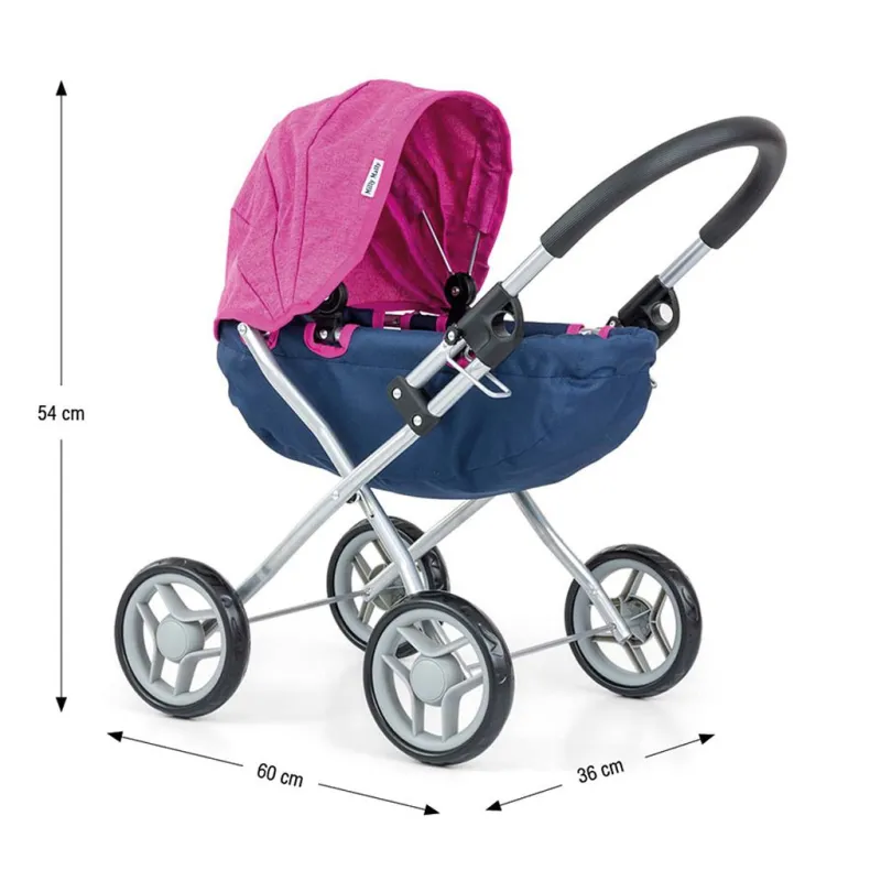 Milly Mally Dětský kočárek pro panenky Dori Prestige Navy