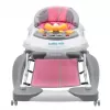 Baby Mix Dětské chodítko s houpačkou a silikonovými kolečky růžové