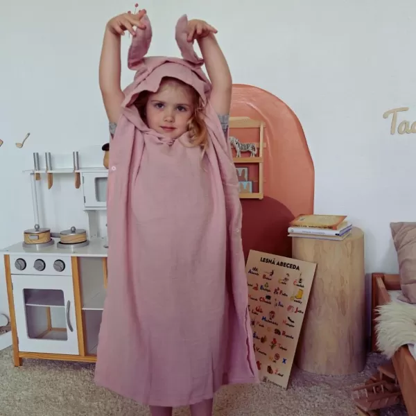 New Baby Dětské mušelínové pončo Feeling růžová 80 cm