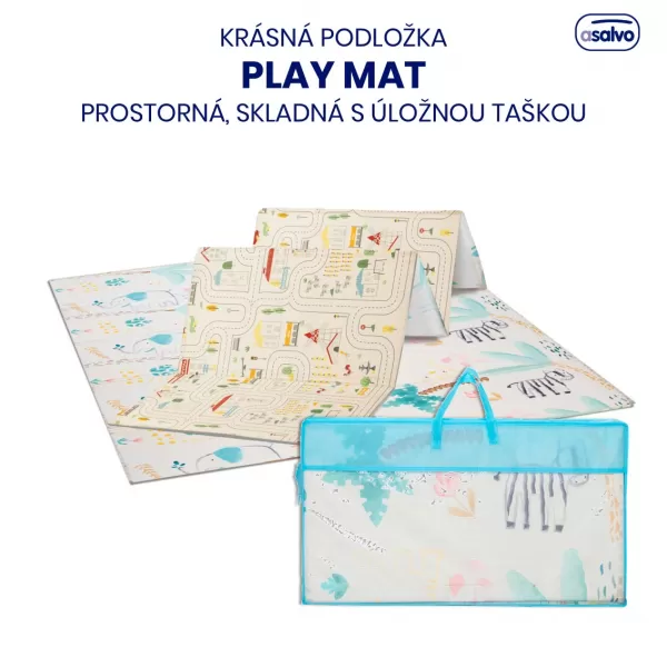 Asalvo Hrací podložka PLAY MAT XL 120*180cm ANIMALS-CITY