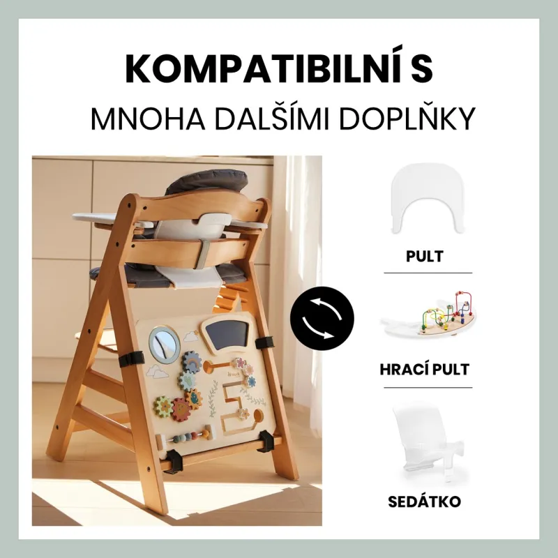 Hauck Aktivity centrum PLAY BOARD na dřevěné židličky Alpha+/Beta+/Arketa