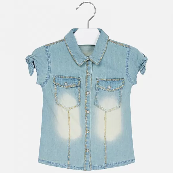 MAYORAL Košile světle  modrá JEANS - 9 let (134)