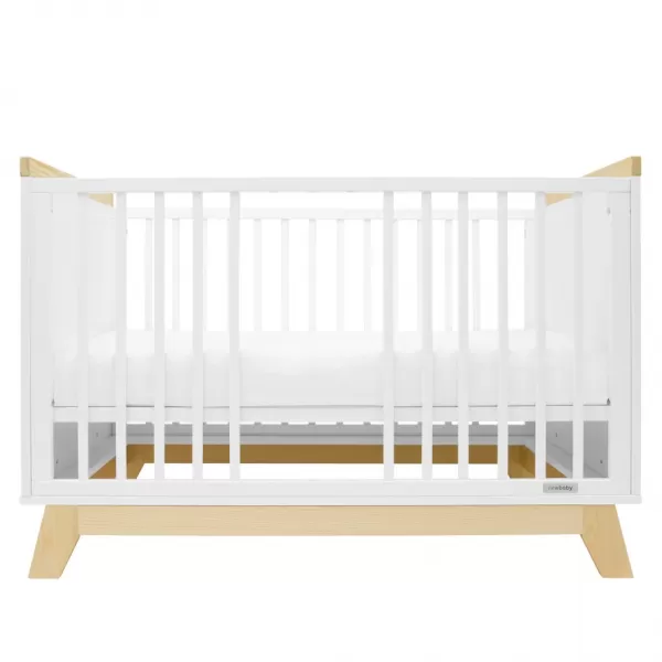 New Baby Dětská postýlka se zábranou MARCUS 120x60 cm bílá/přírodní