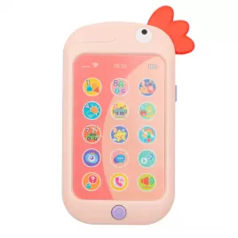 Baby Mix Telefon papoušek pink
