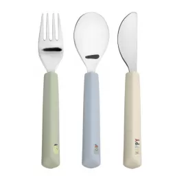 Lässig Cutlery with Silicone Handle 3pcs Happy Fruits