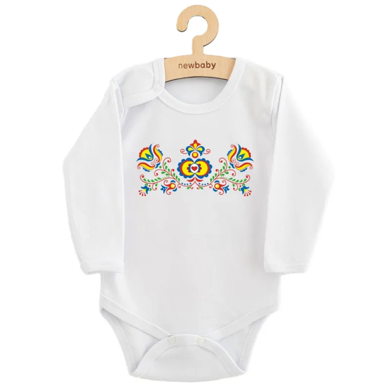 New Baby Dětské body s potiskem Lidový vzor