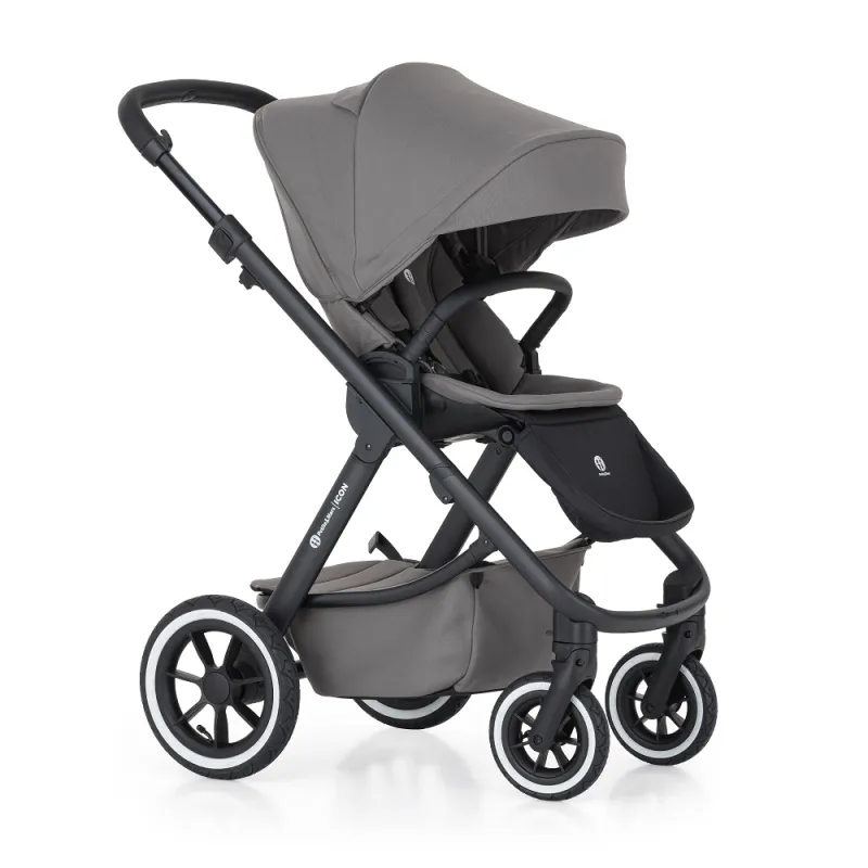 PETITE&MARS Kočárek kombinovaný ICON 2v1 Dove Grey XXL AIR + CYBEX Aton B2 i-Size + základna