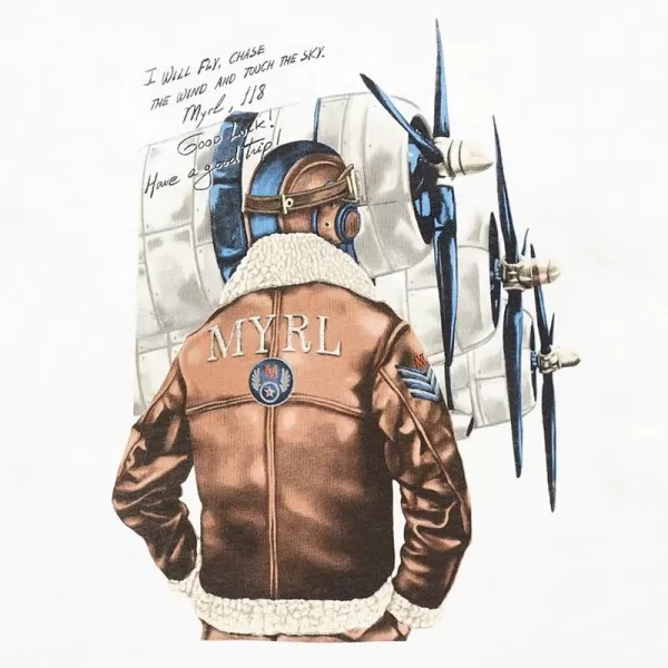 MAYORAL Triko bílé PILOT MAN