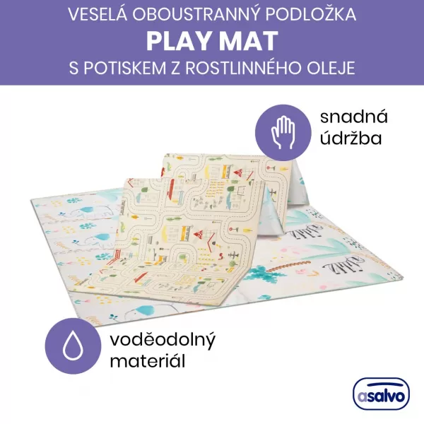 Asalvo Hrací podložka PLAY MAT XL 120*180cm ANIMALS-CITY