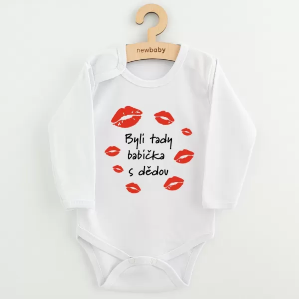 New Baby Dětské body s potiskem Byli tady babička s dědou