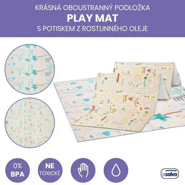 Asalvo Hrací podložka PLAY MAT XL 120*180cm ANIMALS-CITY