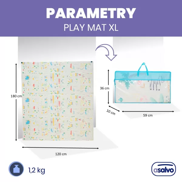 Asalvo Hrací podložka PLAY MAT XL 120*180cm ANIMALS-CITY