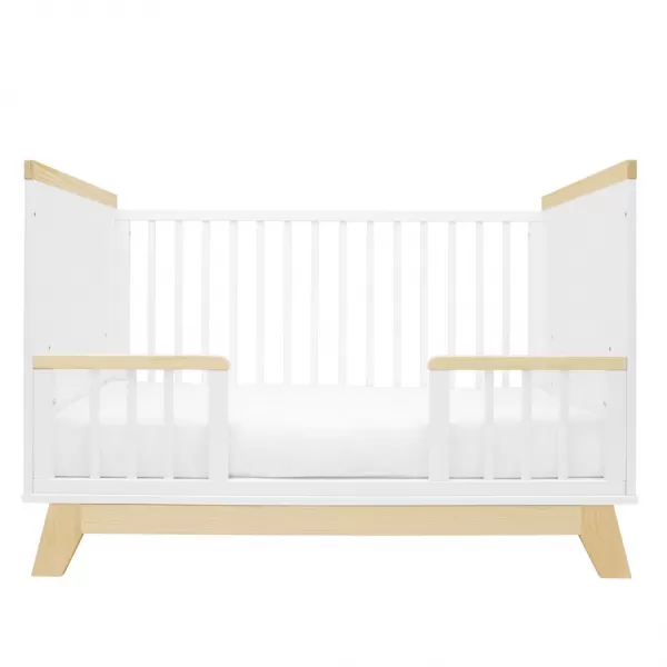 New Baby Dětská postýlka se zábranou MARCUS 120x60 cm bílá/přírodní