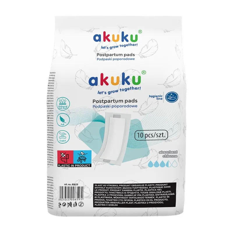 Akuku Jednorázové poporodní superabsorbční vložky 10 ks v balení