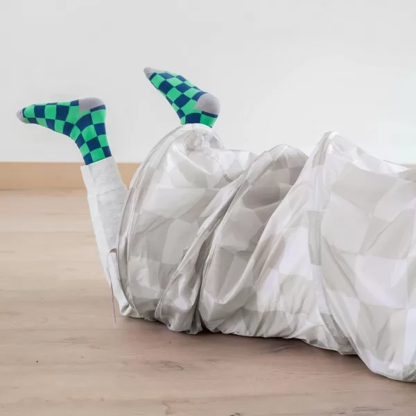 3 SPROUTS Dětský Tunel Recycled Checkerboard Beige