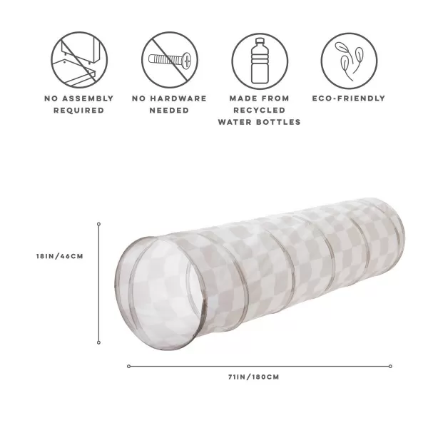 3 SPROUTS Dětský Tunel Recycled Checkerboard Beige