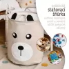 Sipo Koš na hračky se šňůrkou, skládací bavlněný / 43 l, Teddy Bear Beige