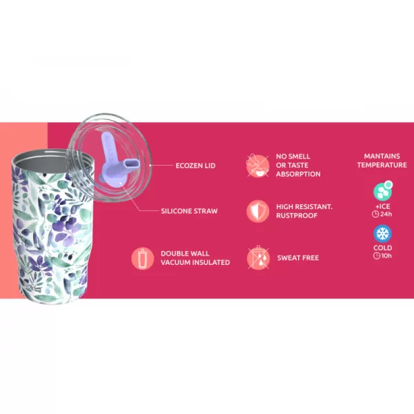 Quokka Nerezový termohrnek s brčkem Mist 720 ml