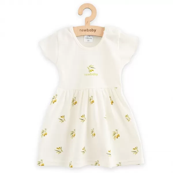 New Baby Kojenecké šaty z organické bavlny s krátkým rukávem Olivy