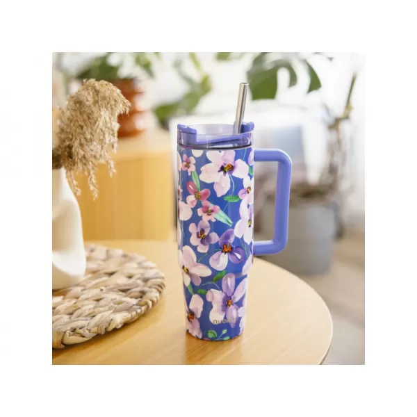 Quokka Nerezový termohrnek s brčkem Stream 950 ml