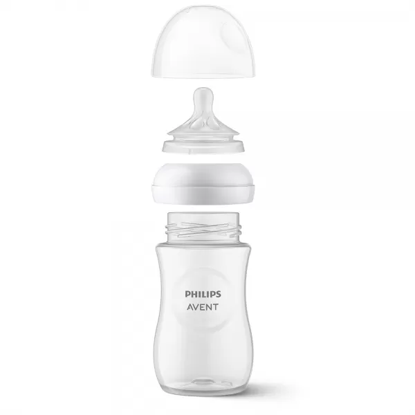 Philips AVENT Láhev Natural Response 260 ml, 1m+dárek PETITE&MARS Miska 6m+
