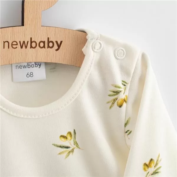 New Baby Kojenecké šaty z organické bavlny s dlouhým rukávem Olivy