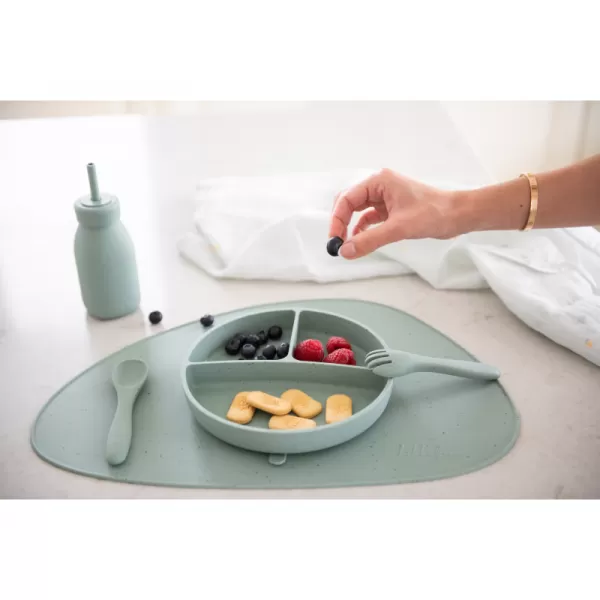 KikkaBoo Talíř dělený s přísavkou Platinum Silicone