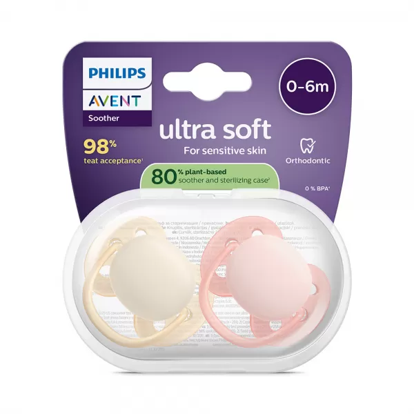 Philips AVENT Šidítko Ultrasoft Premium 0-6m dívka, 2 ks