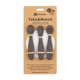 PETITE&MARS Set 3 ks silikonových tréninkových lžiček Take&Match 6m+