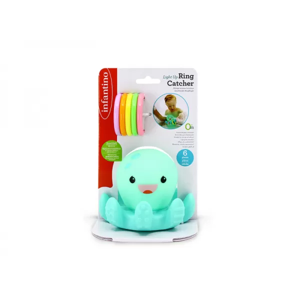 Infantino Svítící chobotnice s kroužky do koupele