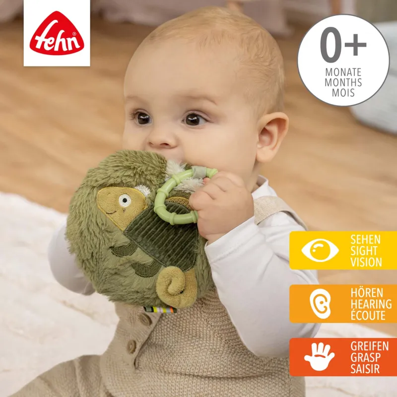 Baby Fehn Plyšová knížka chameleon, Crazy