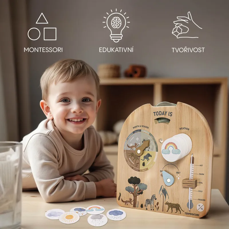 Zopa Dřevěná Montessori deska Počasí