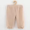 New Baby Kojenecká mušelínová souprava tričko a kalhoty beige