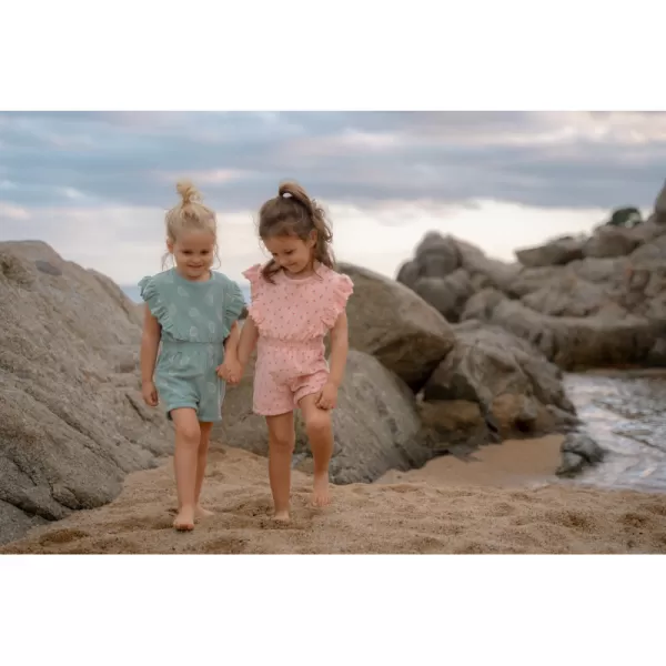 Little Dutch Overal letní Sunny Flowers Blush Pink vel. 98/104