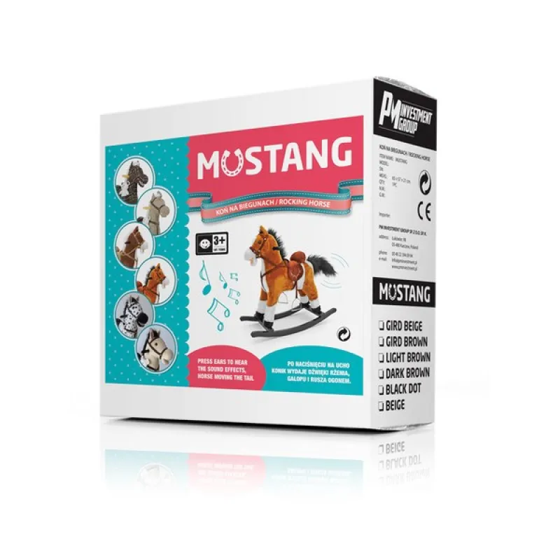 Milly Mally Houpací koník s melodií Mustang tmavě hnědý
